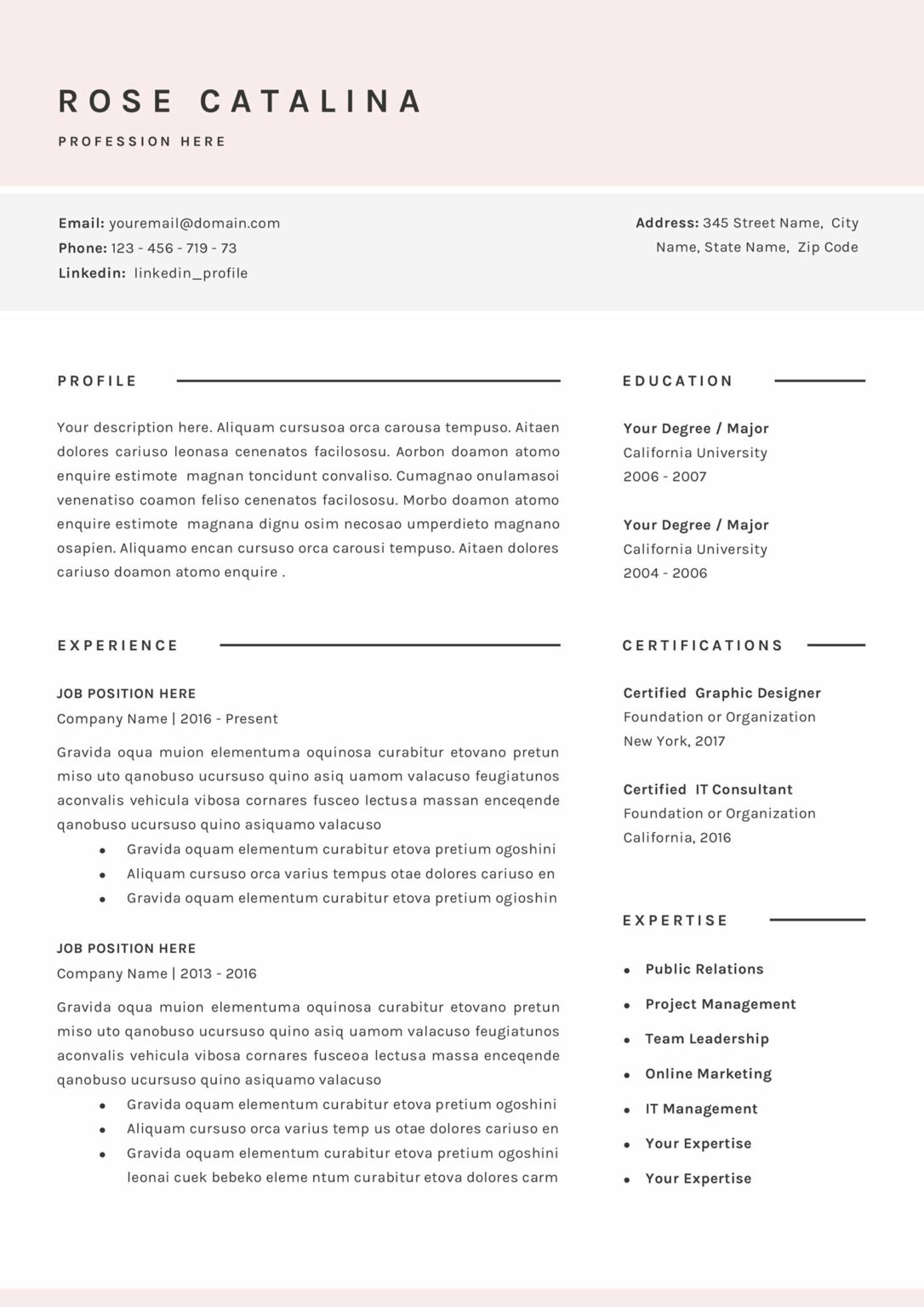 Professional Resume Template - Word – MasterBundles