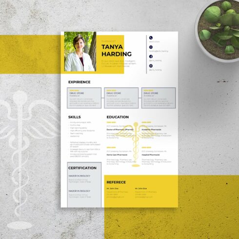 Resume Template Pharmacy InDesign cover image.