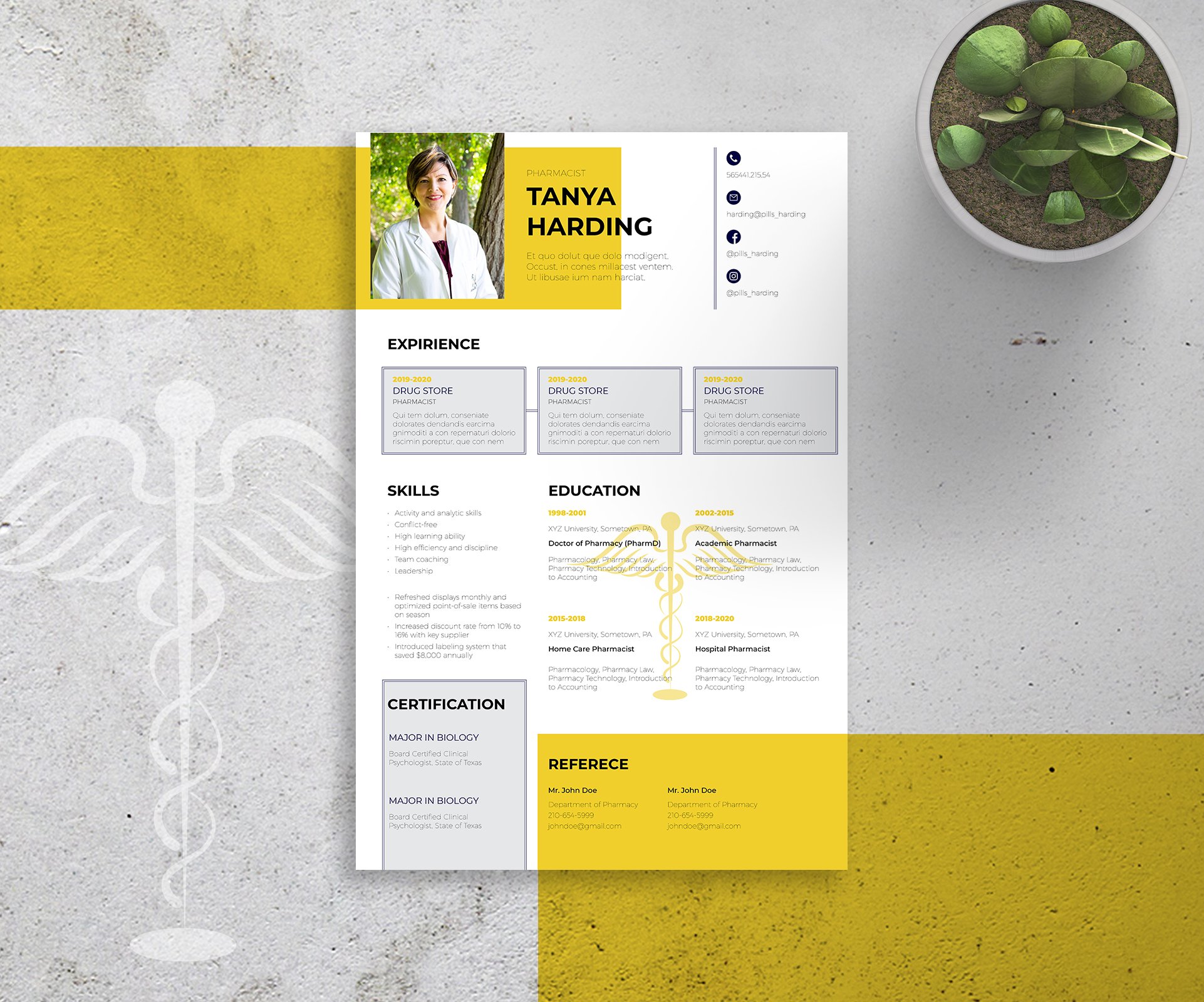 Resume Template Pharmacy InDesign cover image.