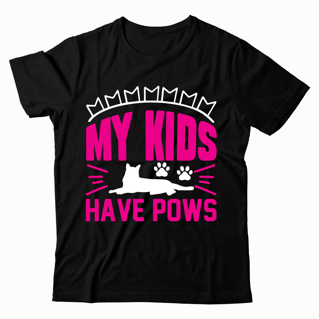 Black t - shirt with pink lettering that says.