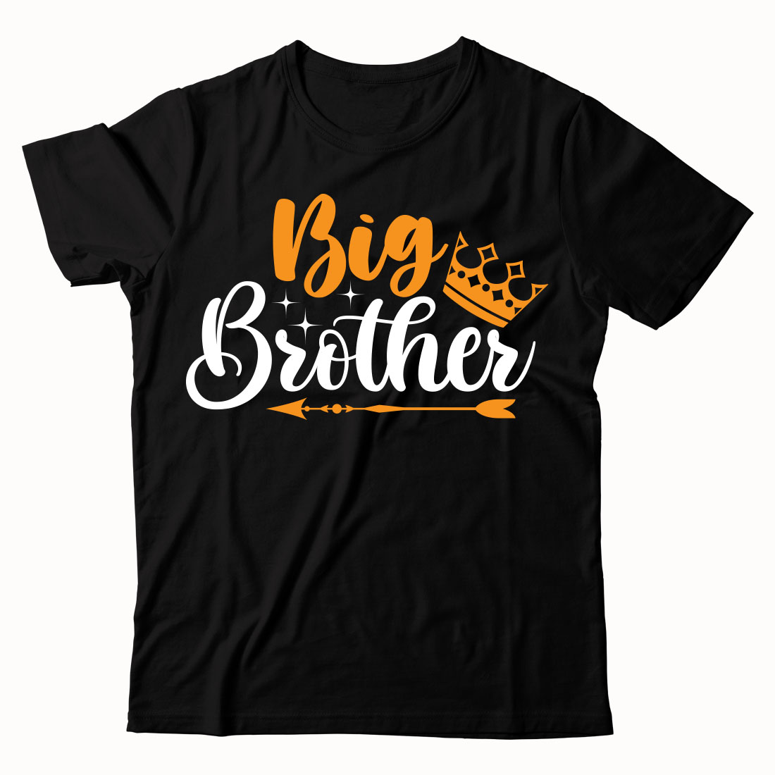 Black t - shirt that says big brother with a crown on it.