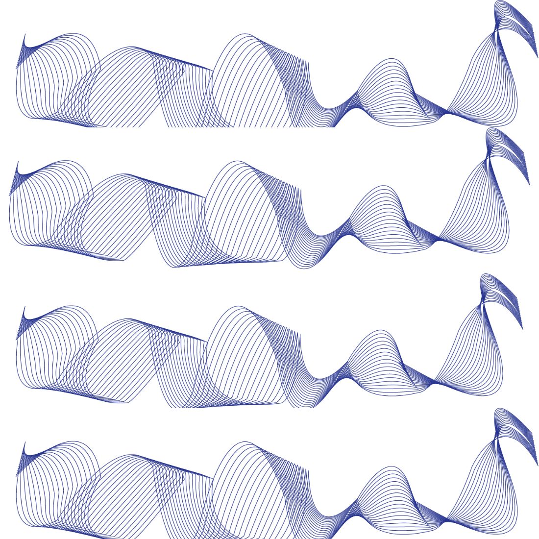 Set of wavy lines on a white background.