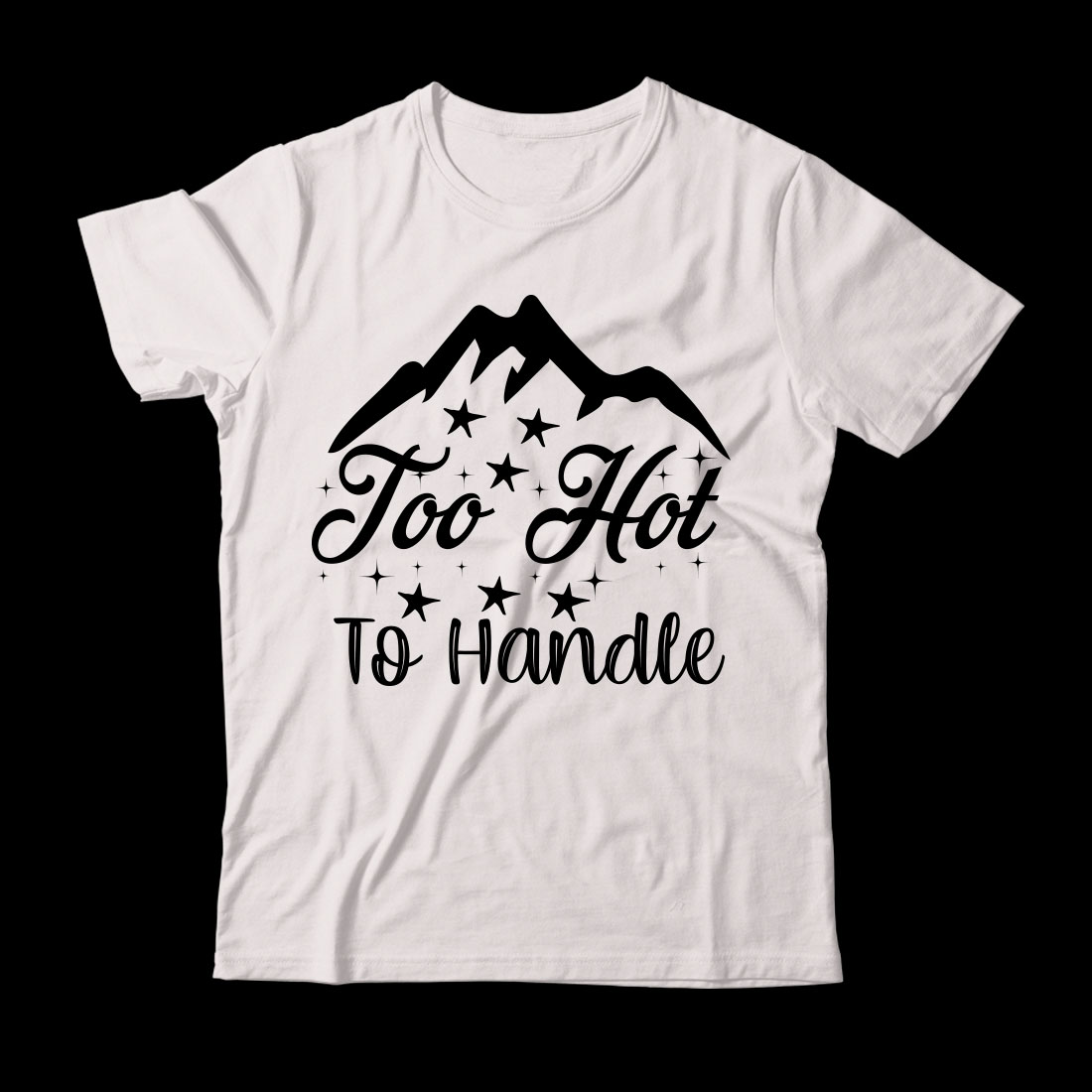 White t - shirt that says too hot to handle.