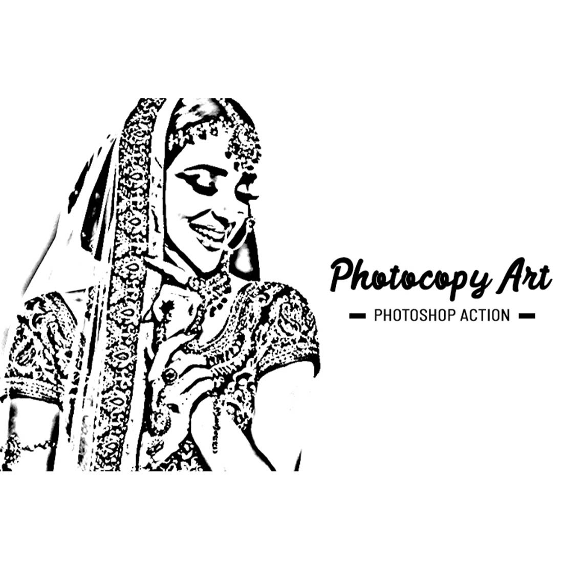 Photocopy Art Photoshop Action cover image.