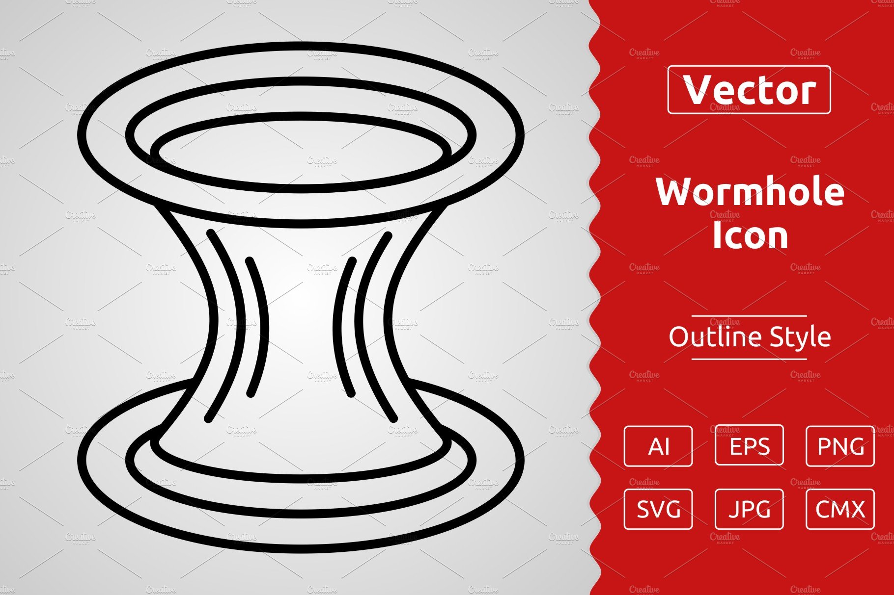 Vector Wormhole Outline Icon Design cover image.