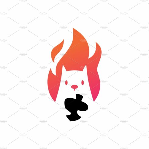 fire squirrel logo vector icon cover image.