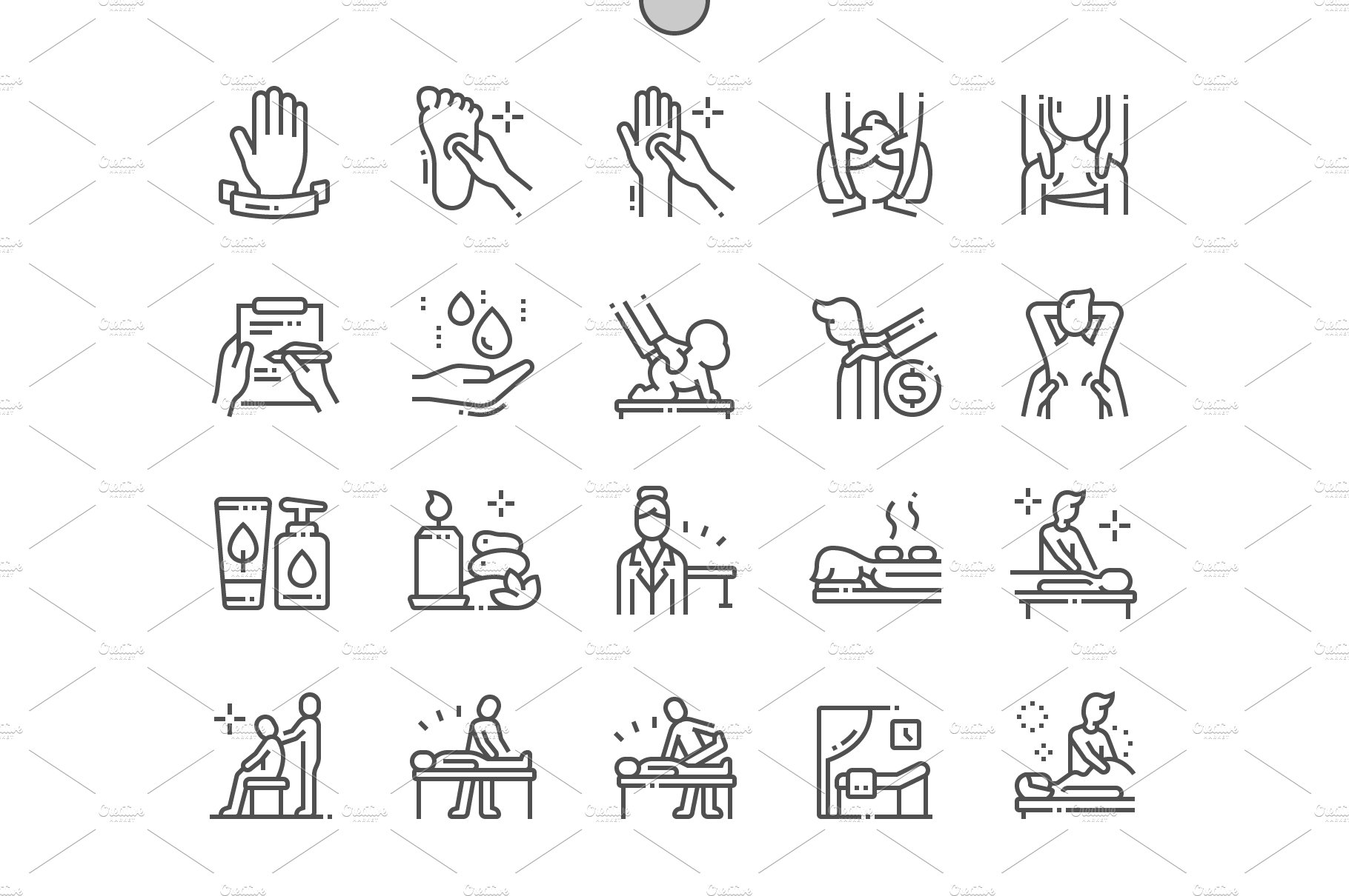 Massage salon Line Icons cover image.