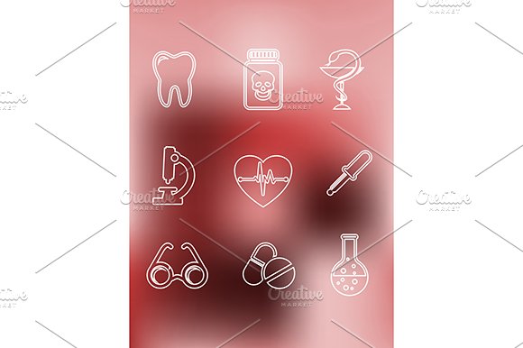 Medical icons in outline style cover image.