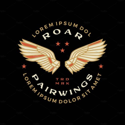 double wing badge logo vector icon cover image.