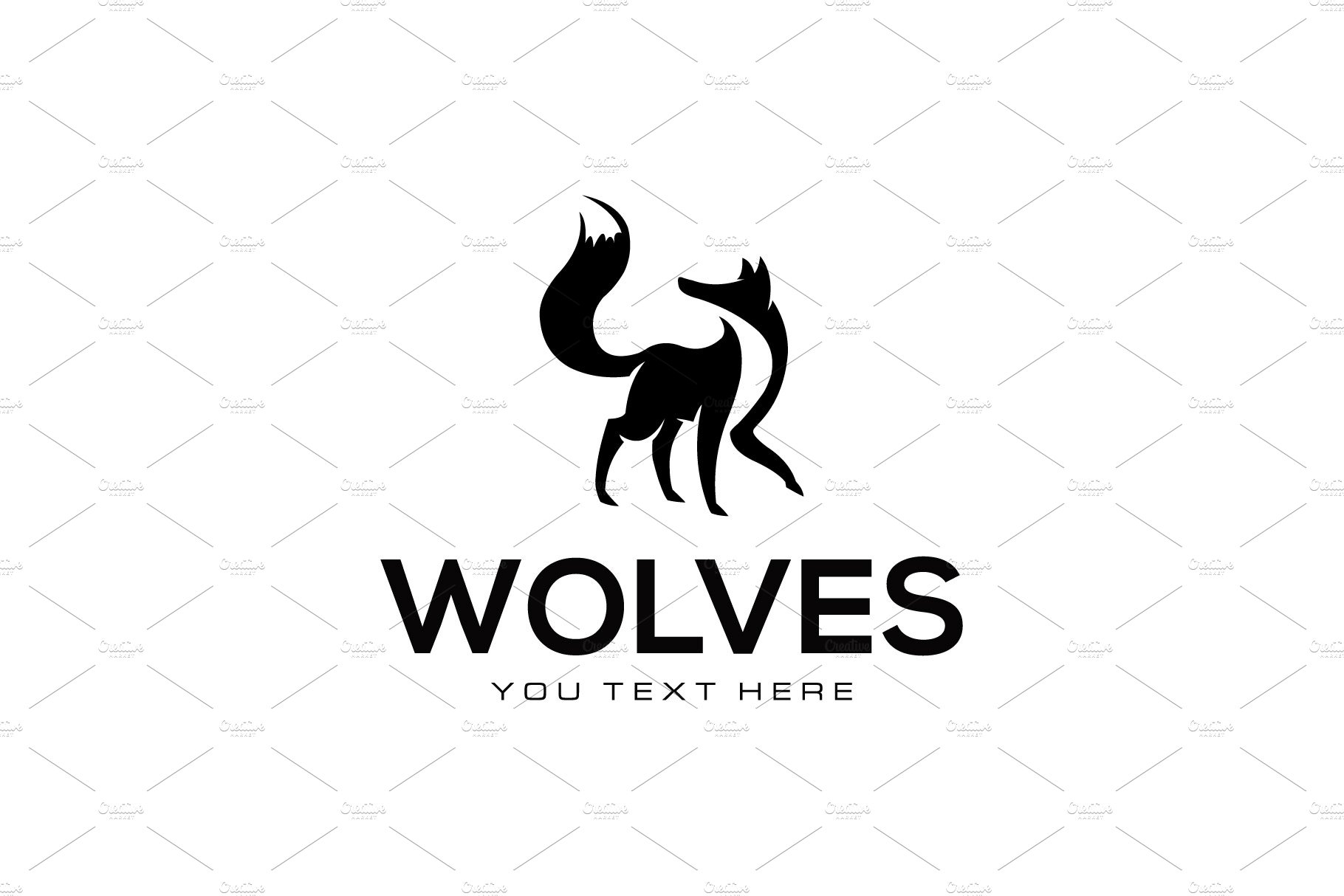 set of wolf logo vector design cover image.