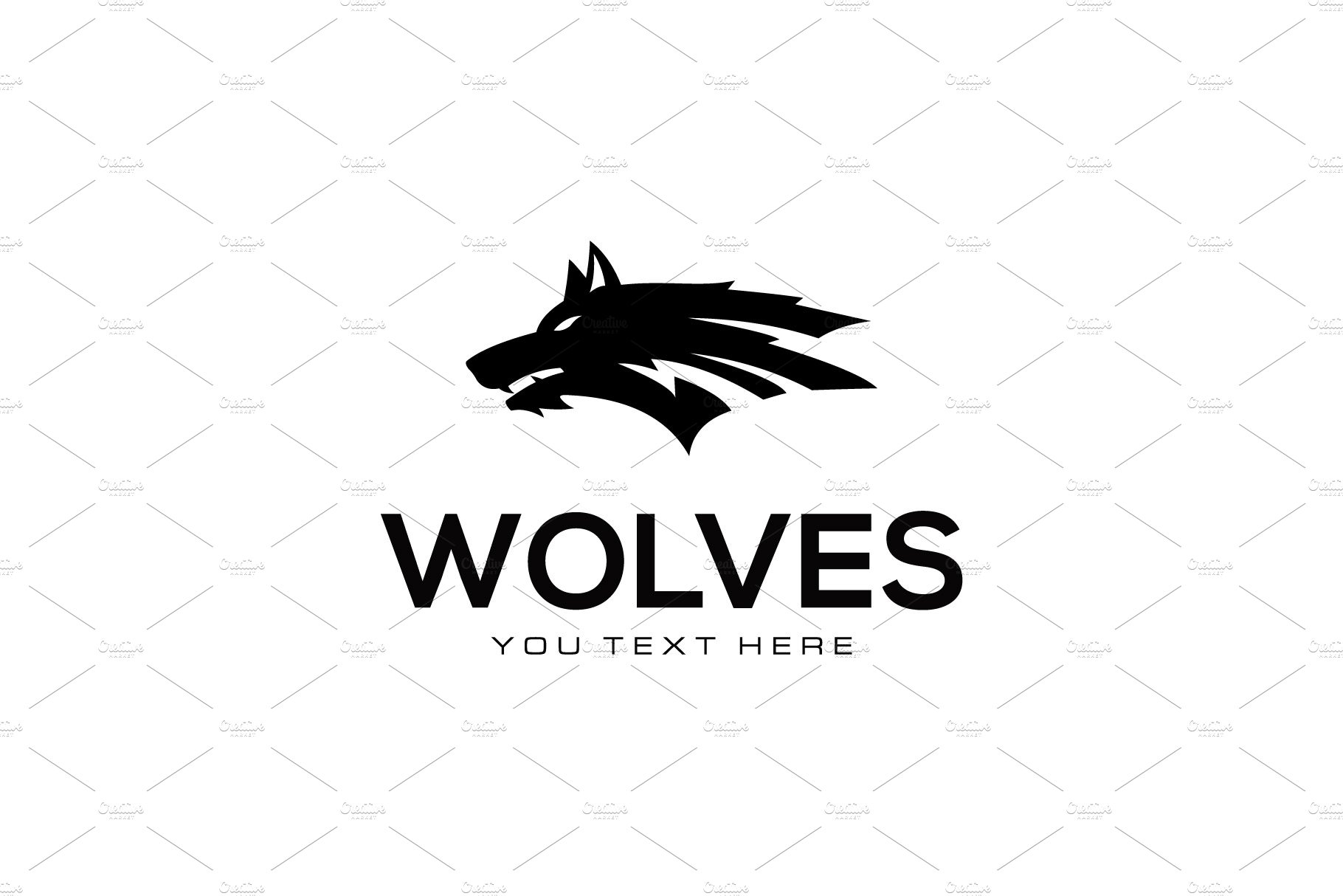 set of wolf logo vector design preview image.