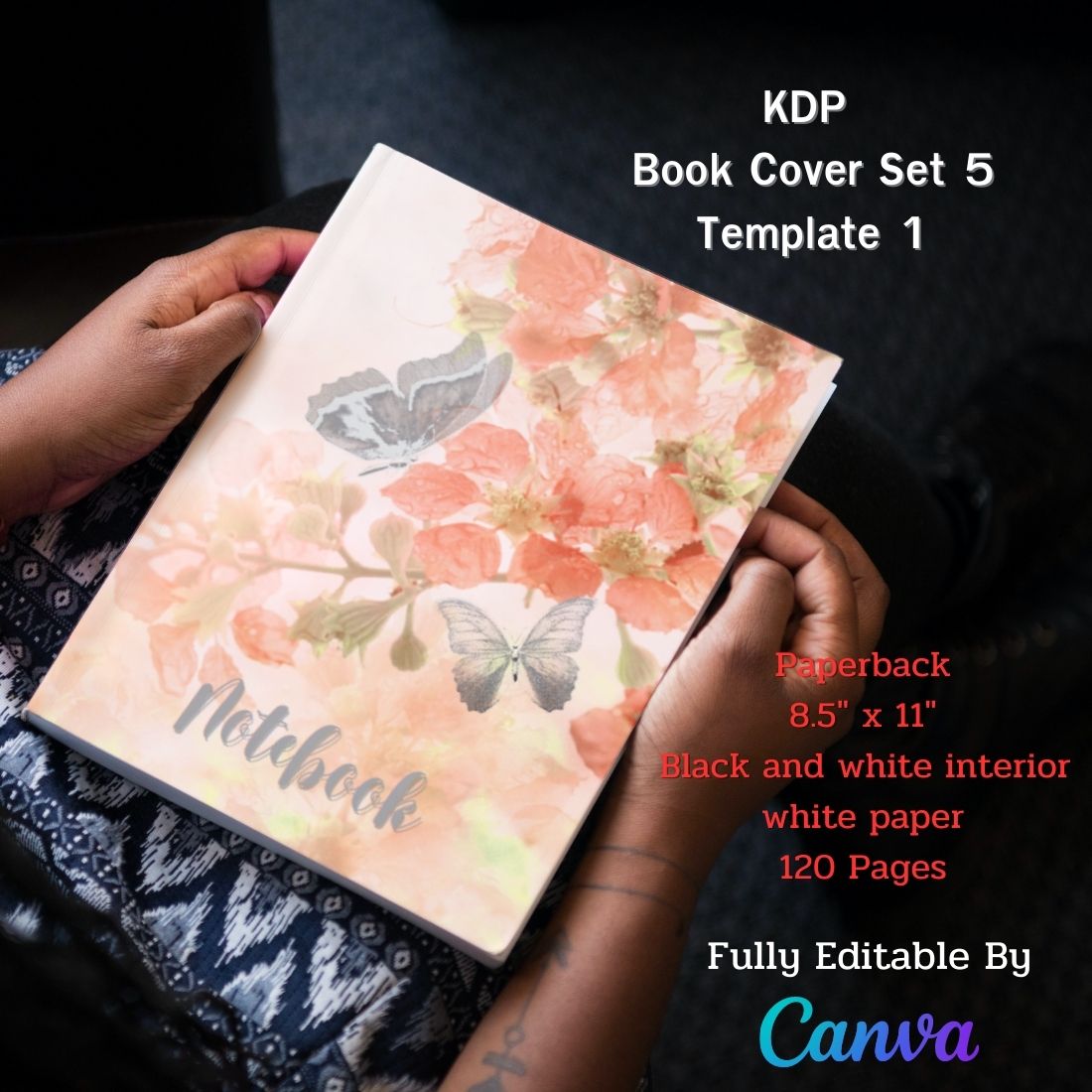 KDP Book Cover Set Canva Template – Paperback preview image.