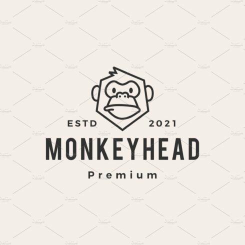 monkey head hipster vintage logo cover image.