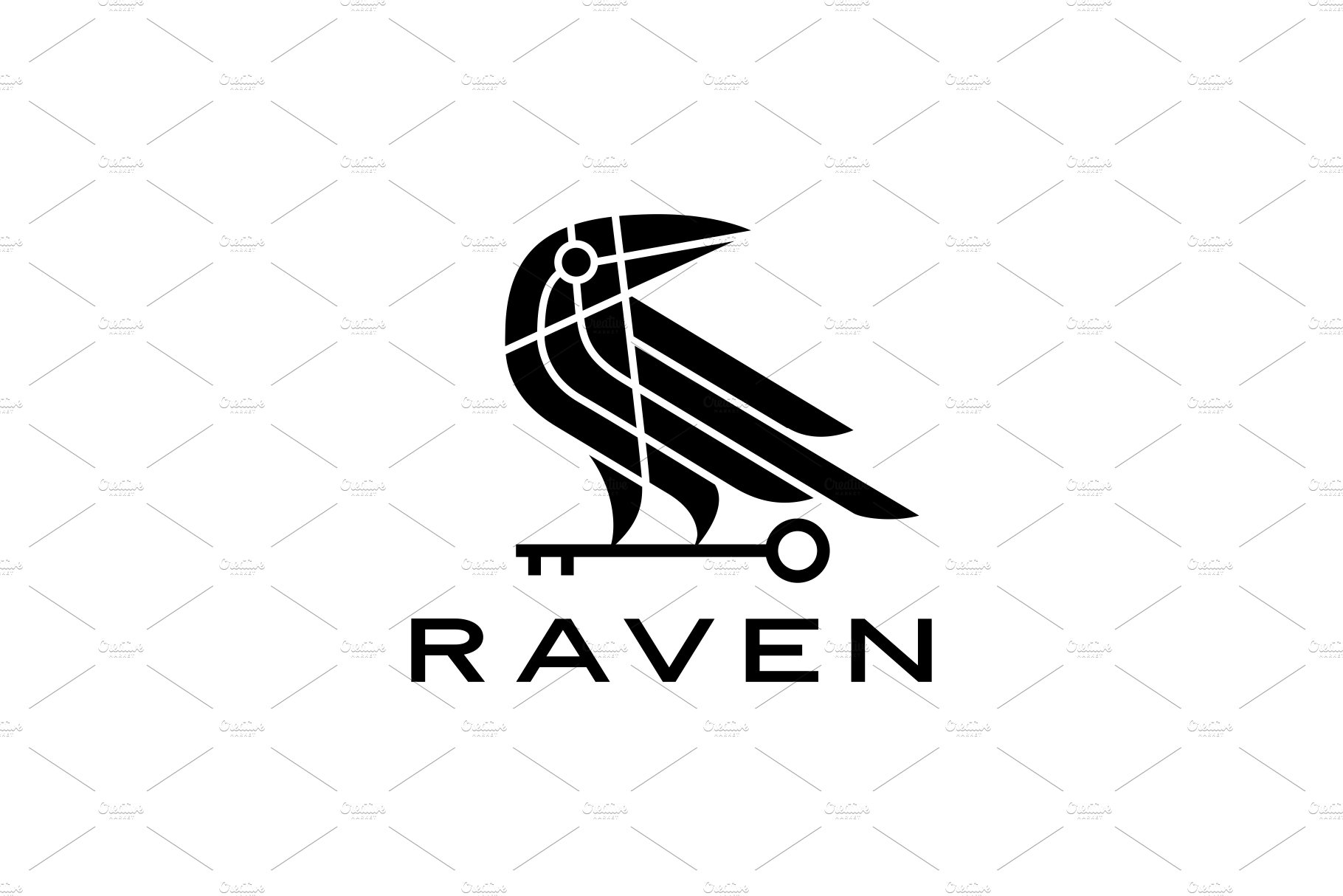 raven crow key black bird logo cover image.