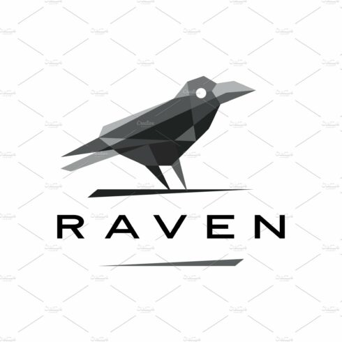 raven crow geometric polygonal logo cover image.