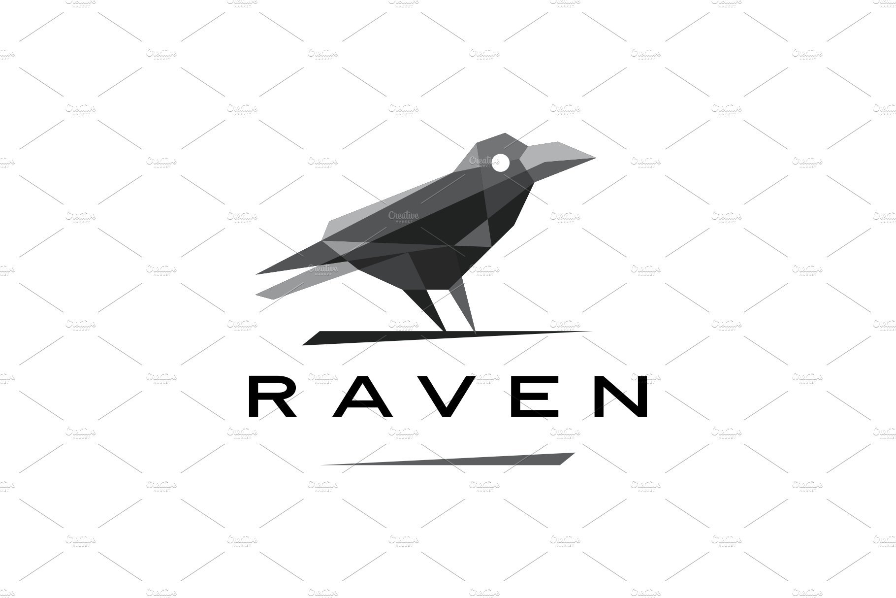 raven crow geometric polygonal logo cover image.