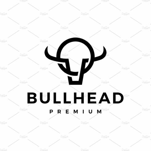 bull head logo vector icon cover image.