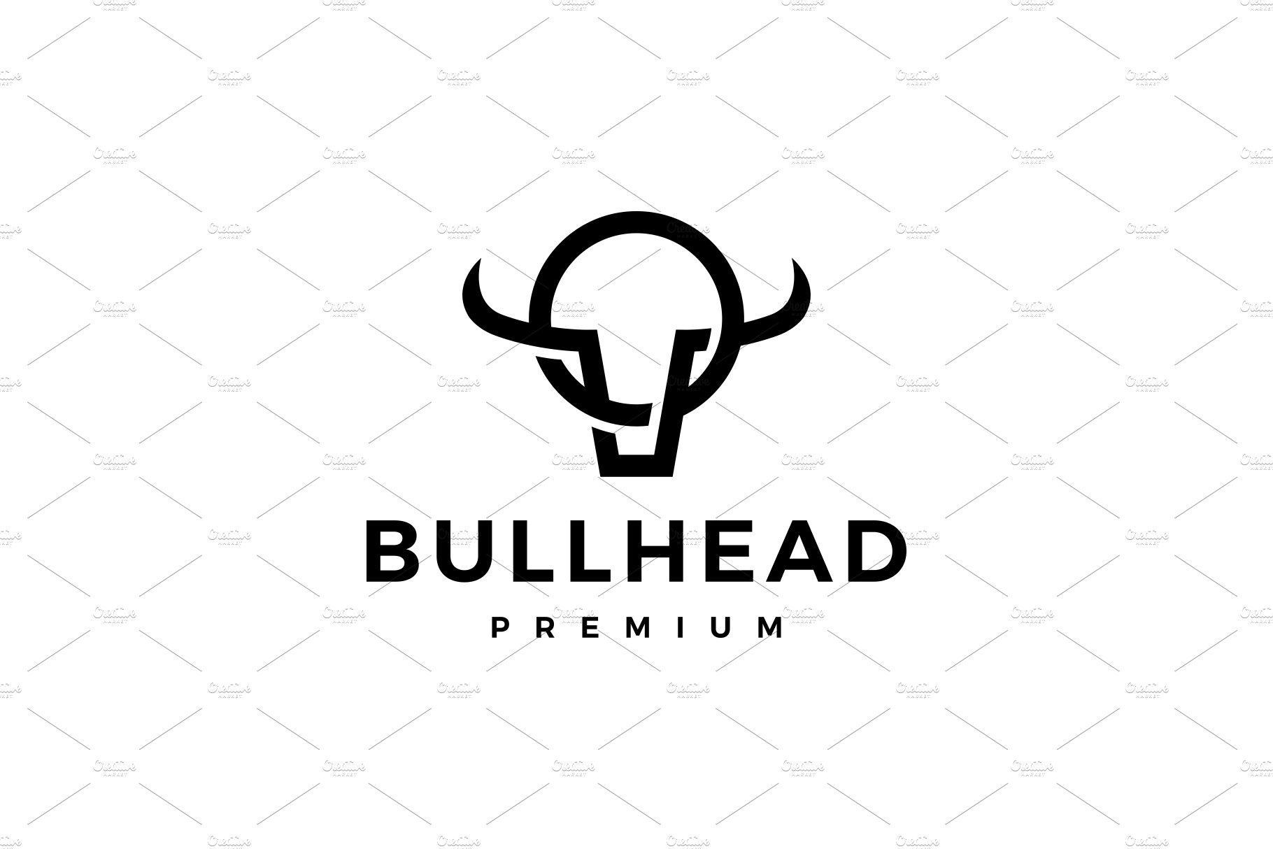 bull head logo vector icon cover image.