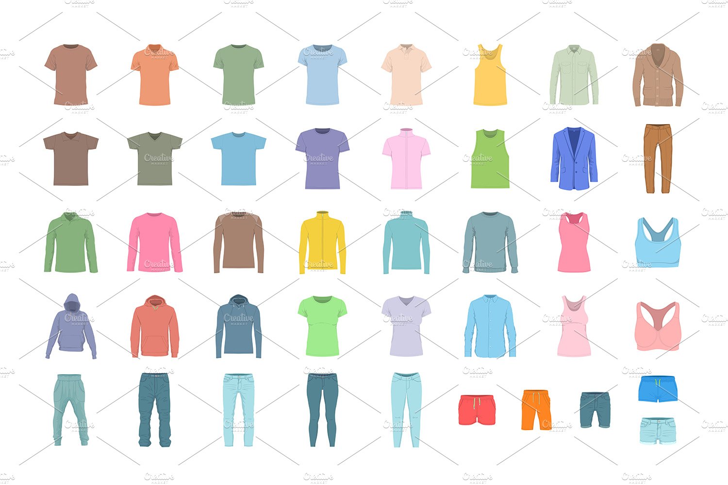 Set of clothing preview image.