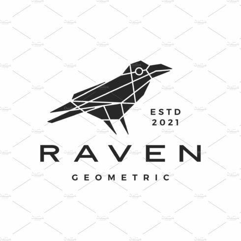 raven crow geometric polygonal logo cover image.