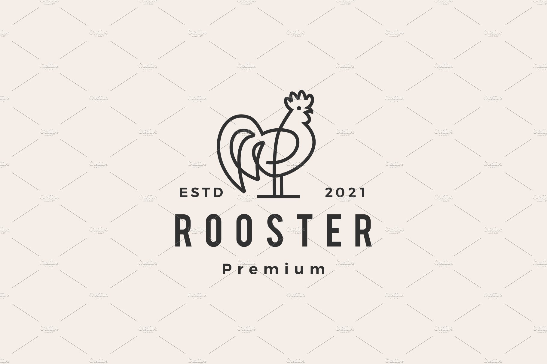 rooster monoline outline hipster cover image.