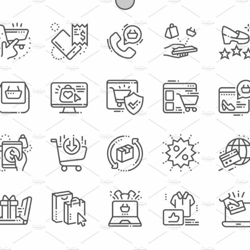 E-commerce Line Icons cover image.