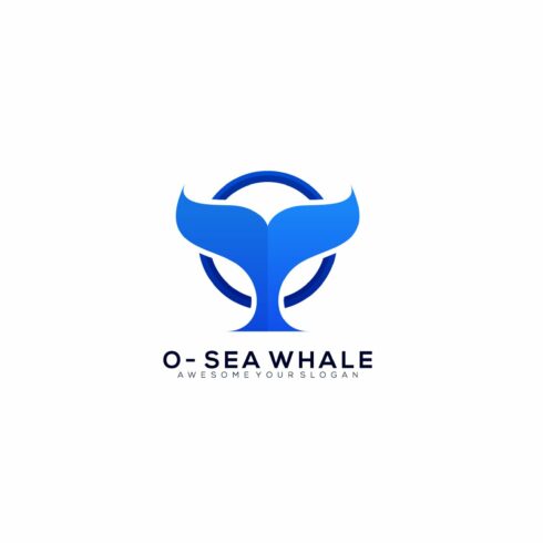 Letter O Whale tail vector illustrat cover image.