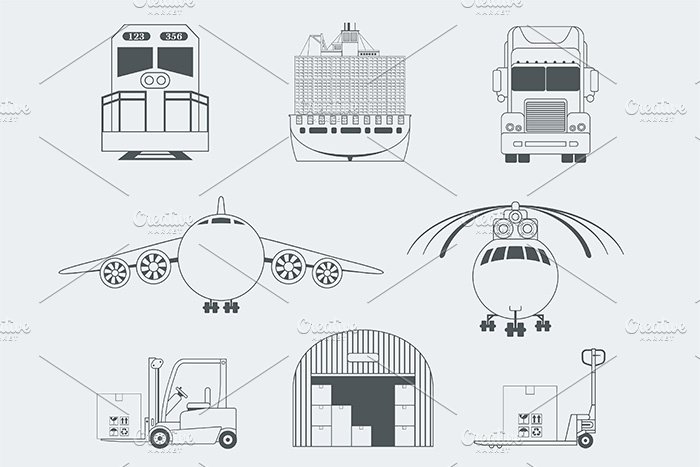 Shipping and Logistics Icons preview image.