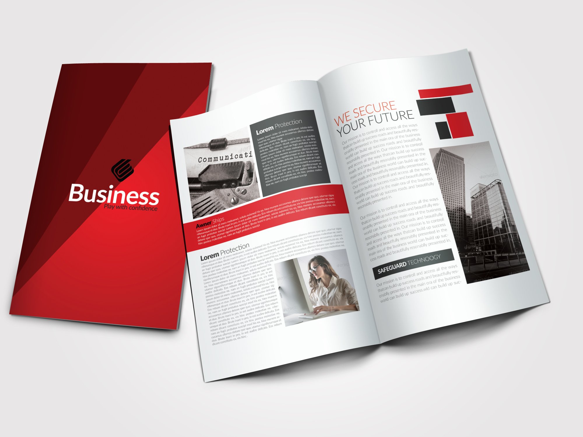 4 Pages Business Bi Fold Brochure cover image.