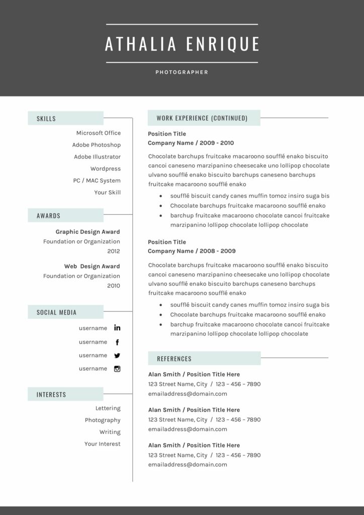 Creative Resume CV Template – MasterBundles