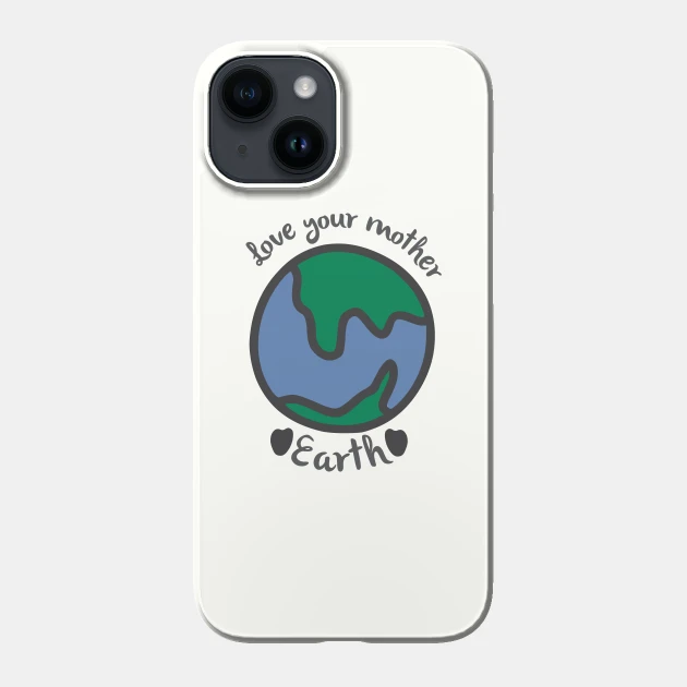 White phone case with a picture of the earth on it.
