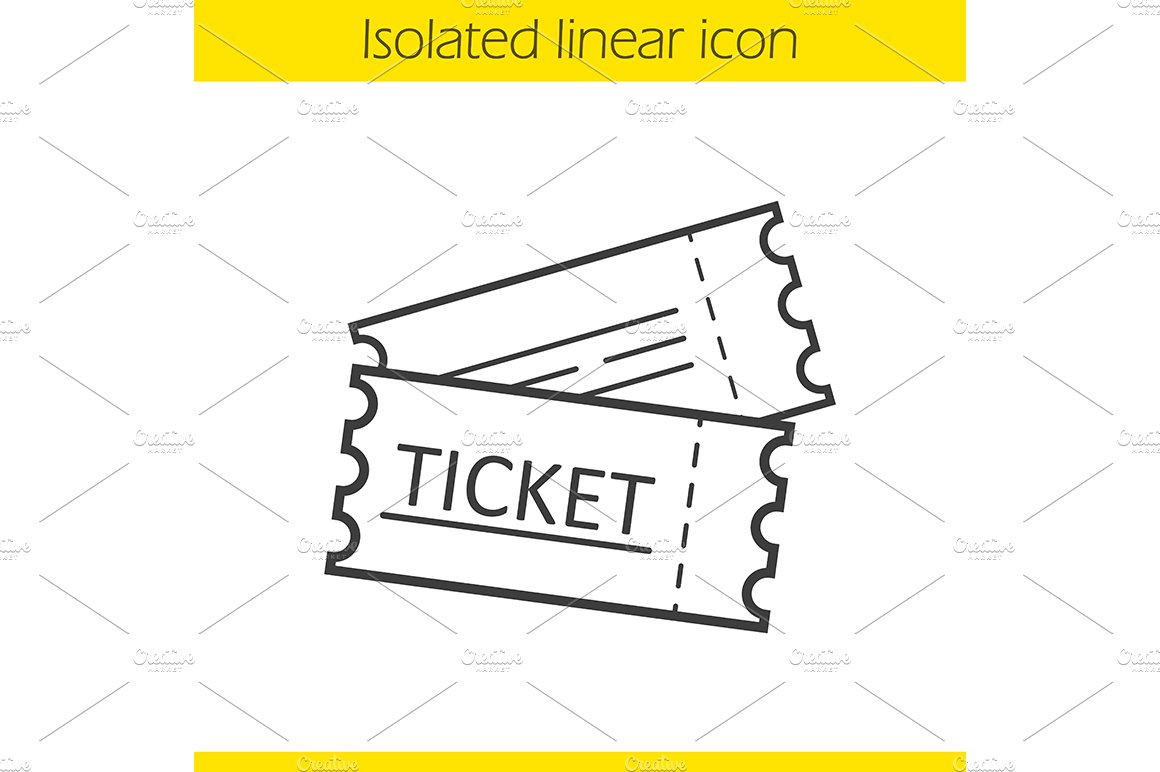 Tickets linear icon. Vector cover image.