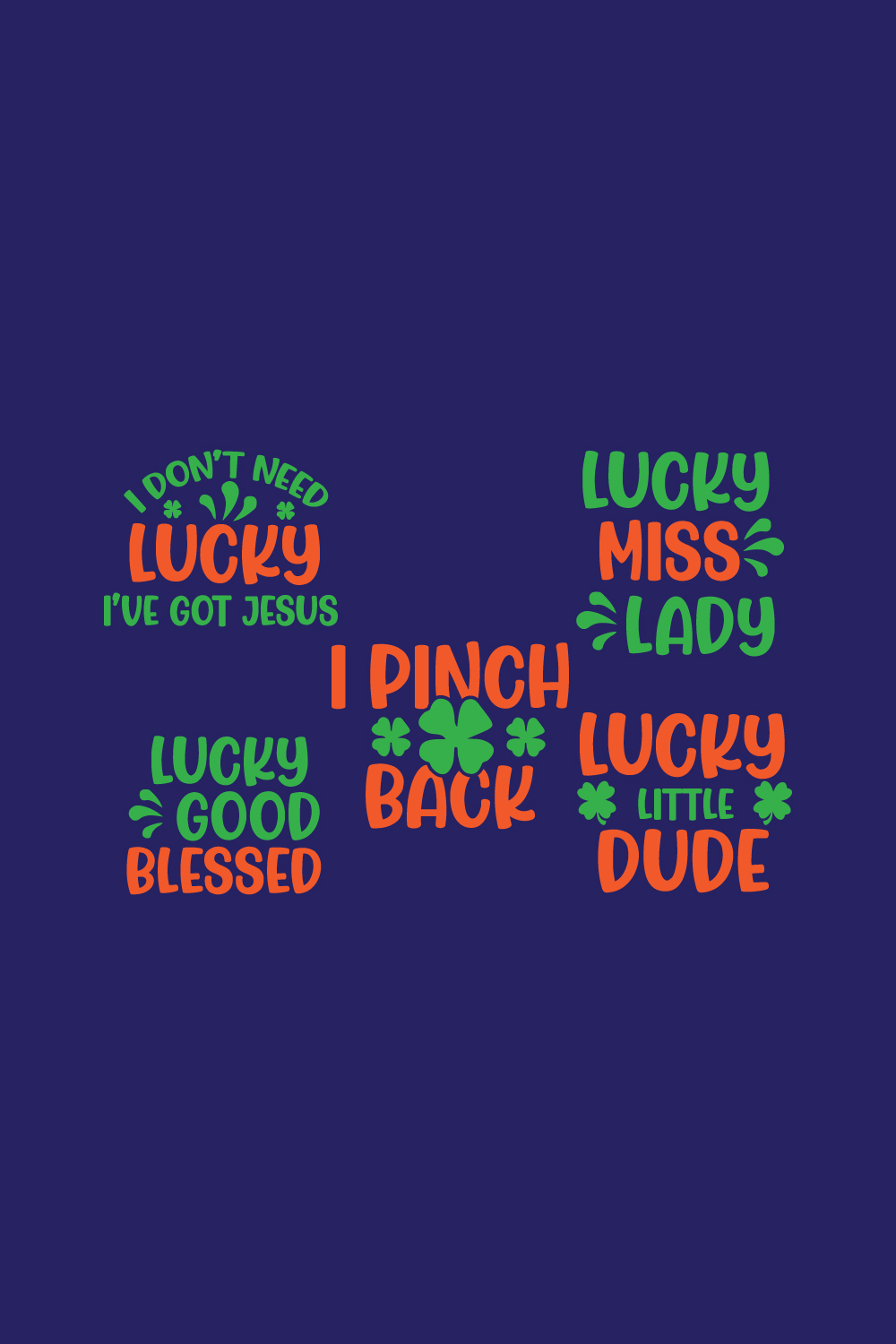 5 ST PATRICK'S DAY SVG T-SHIRT DESIGN BUNDLE pinterest preview image.