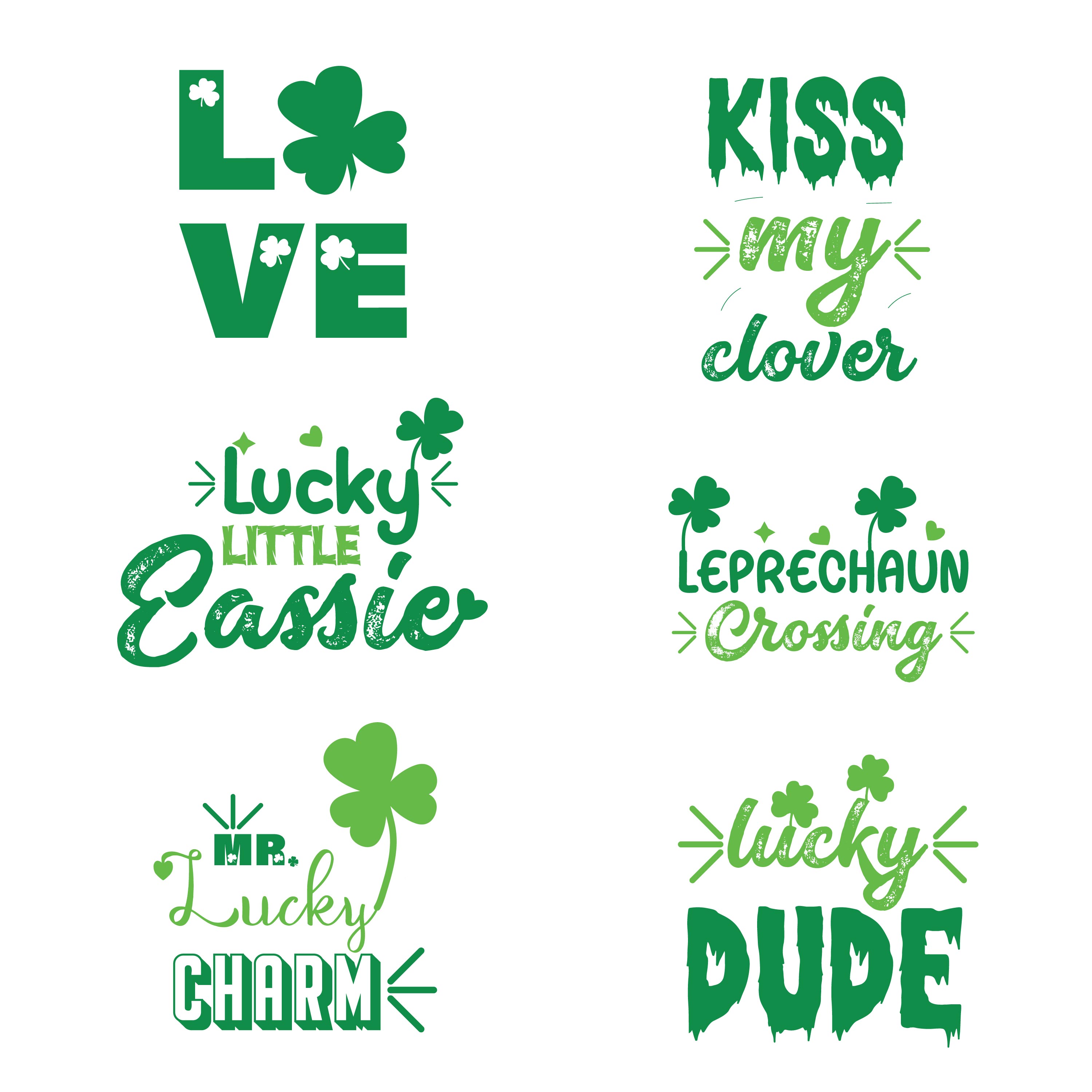 Set of four st patrick's day stickers.