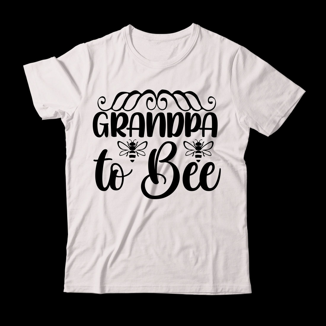 White t - shirt that says grandpa to bee.