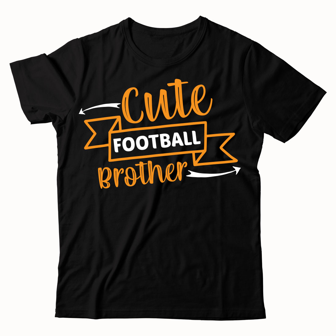 Black shirt that says cute football brother.