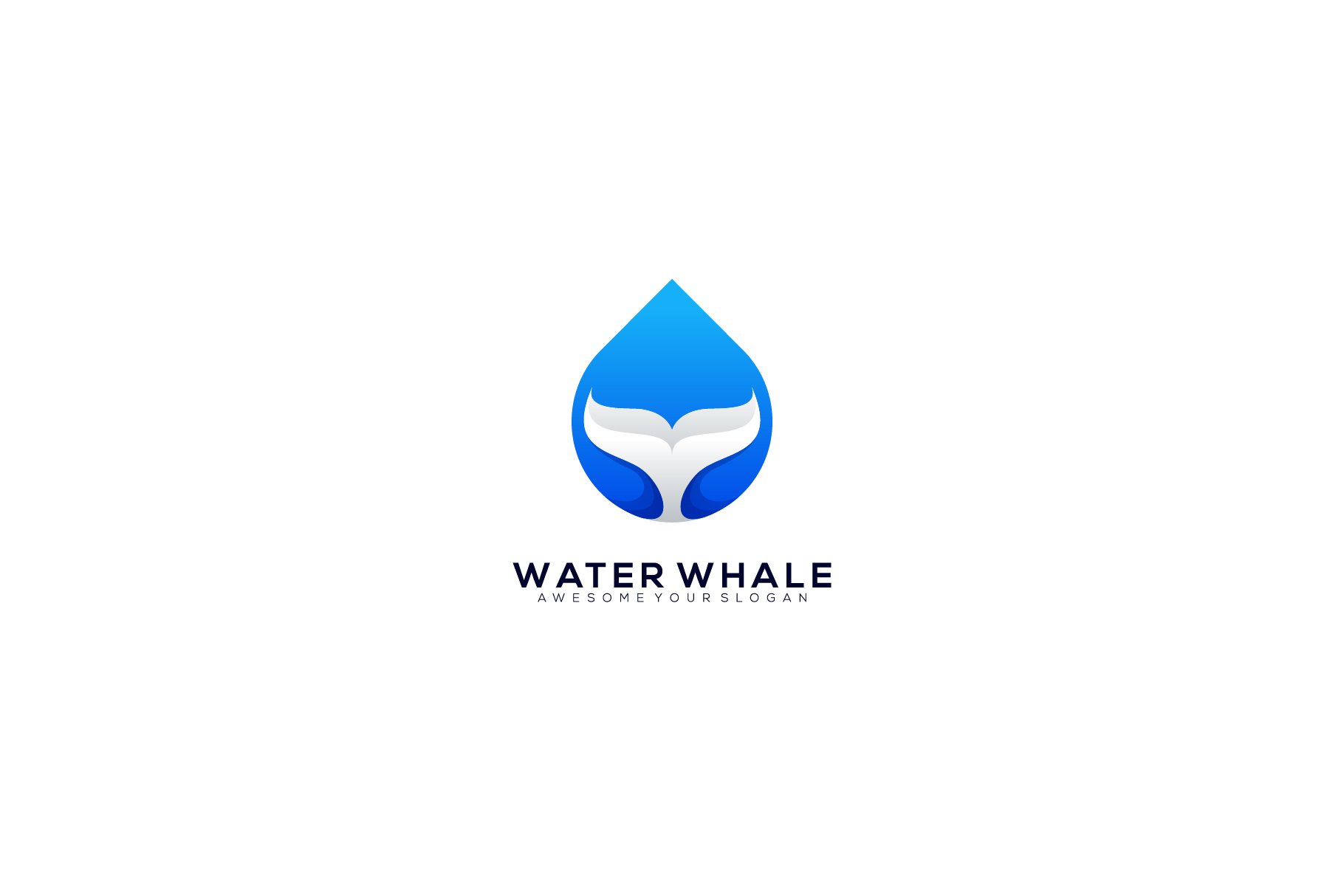 Water whale vector logo design logo cover image.
