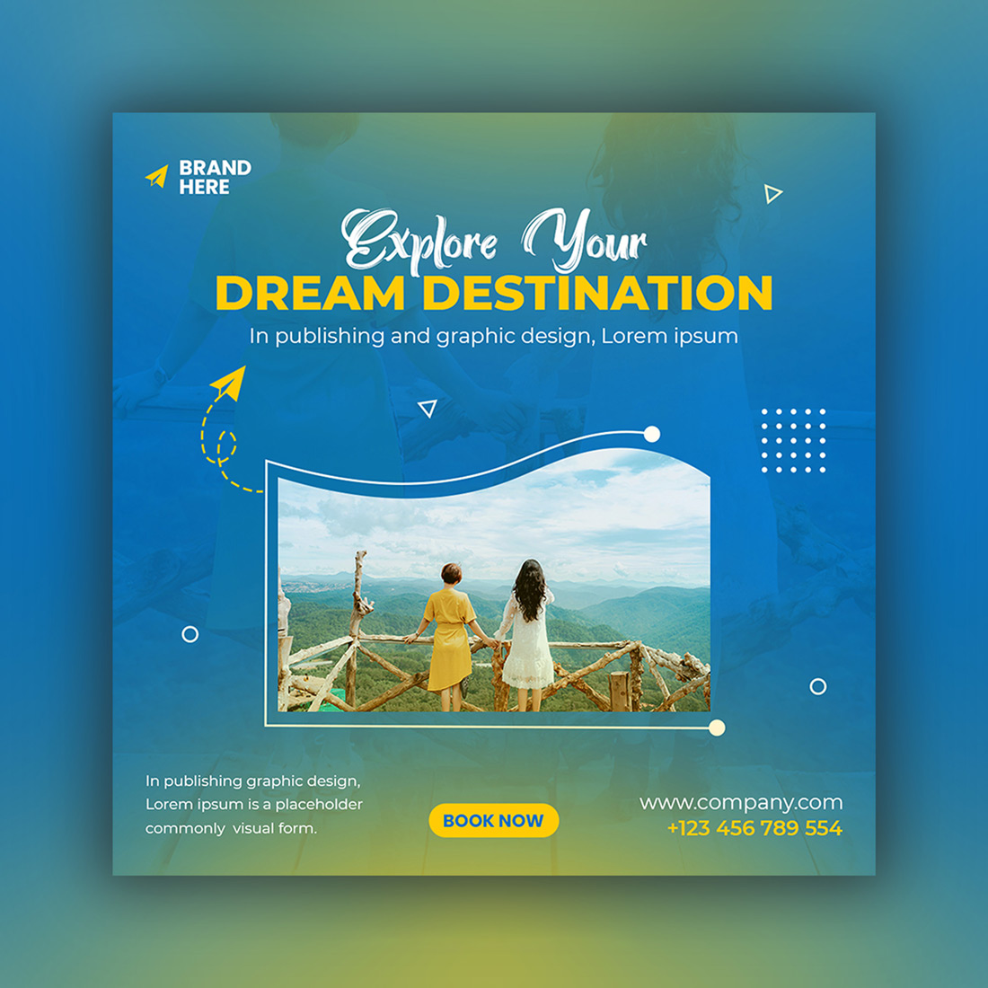 Flyer for a travel company.