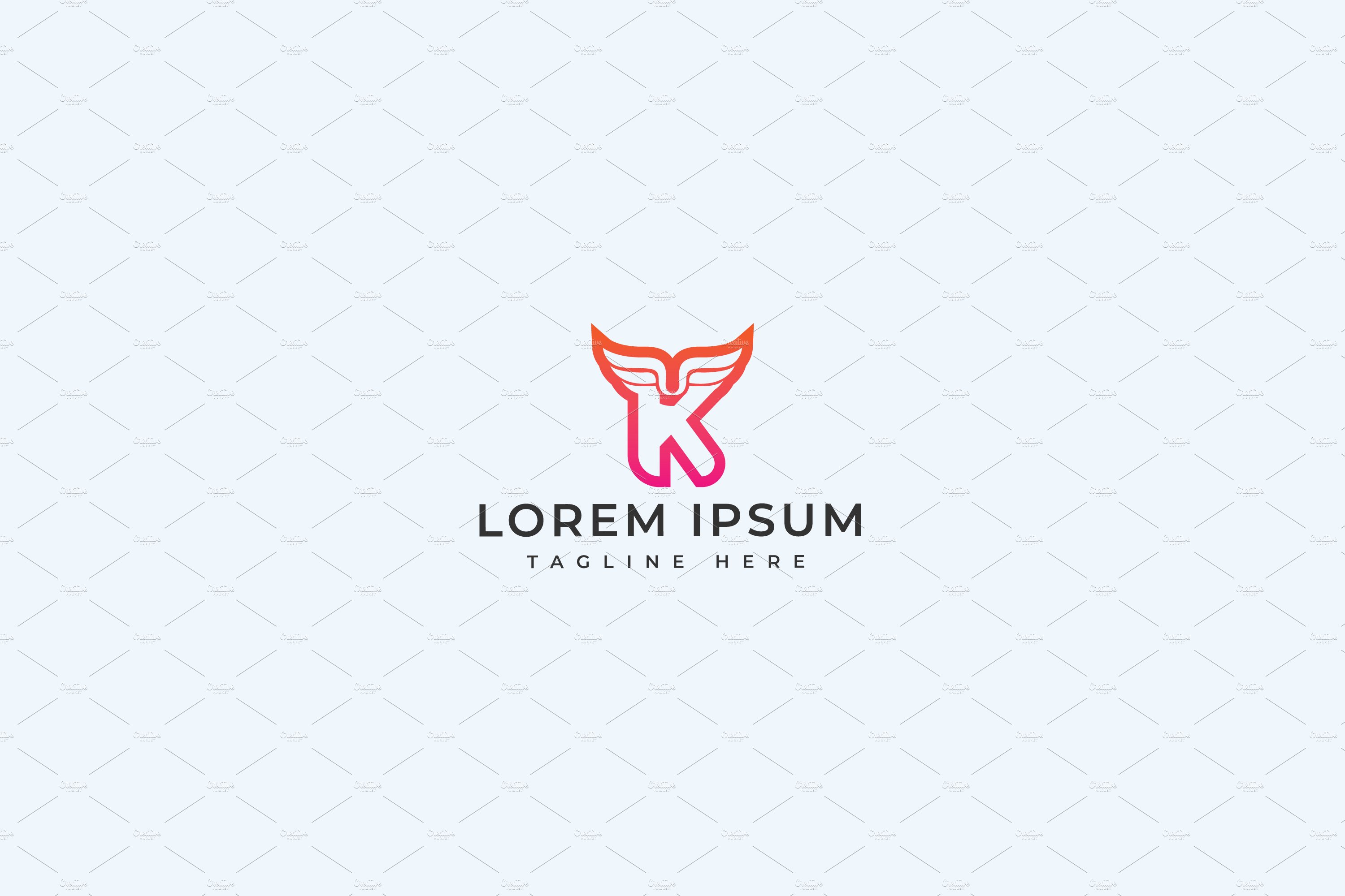 K letter wings logo preview image.