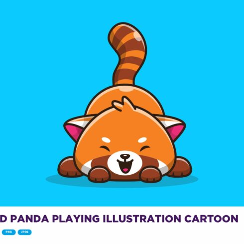 Cute Red Panda Playing Illustration cover image.