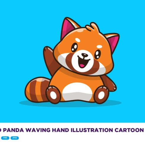 Cute Red Panda Waving Hand Cartoon cover image.