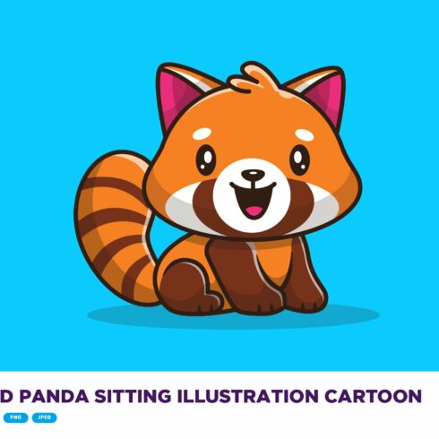 Cute Red Panda Sitting Illustration cover image.