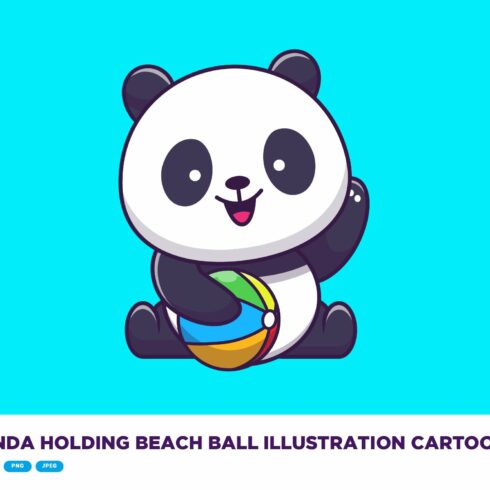 Cute Panda Holding Beach Ball cover image.