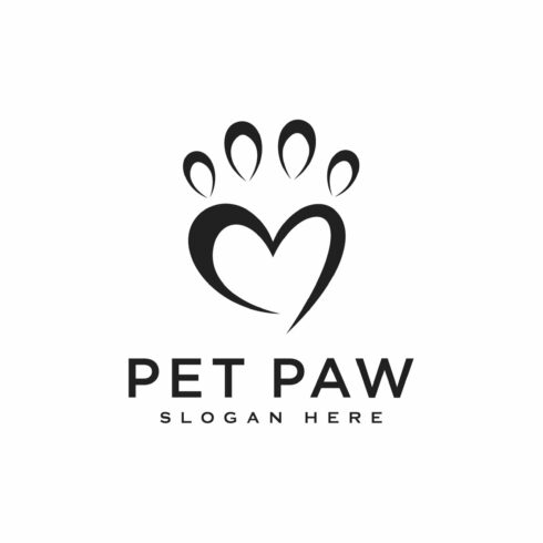 pet paw logo design template cover image.