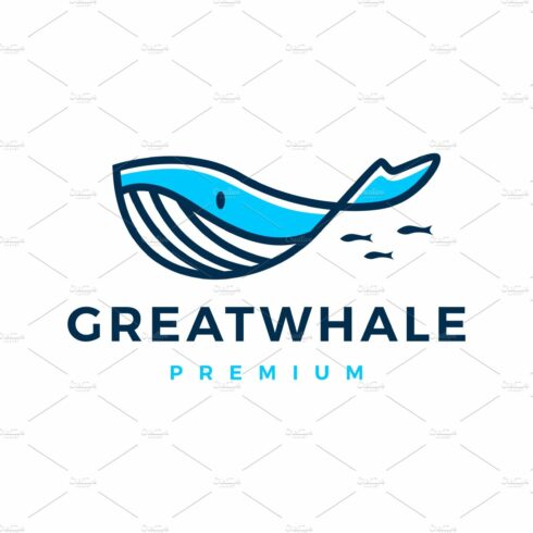 whale logo vector icon illustration cover image.