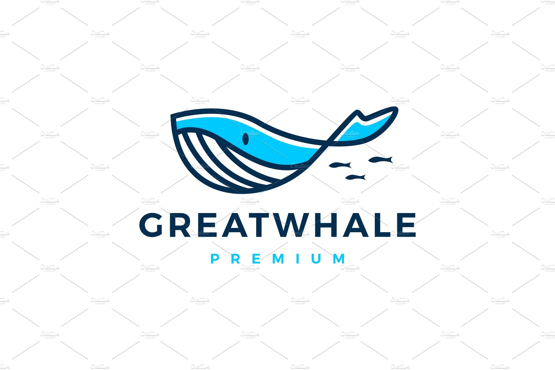 whale logo vector icon illustration cover image.