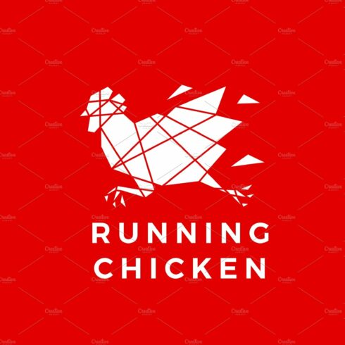 running chicken rooster geometric cover image.
