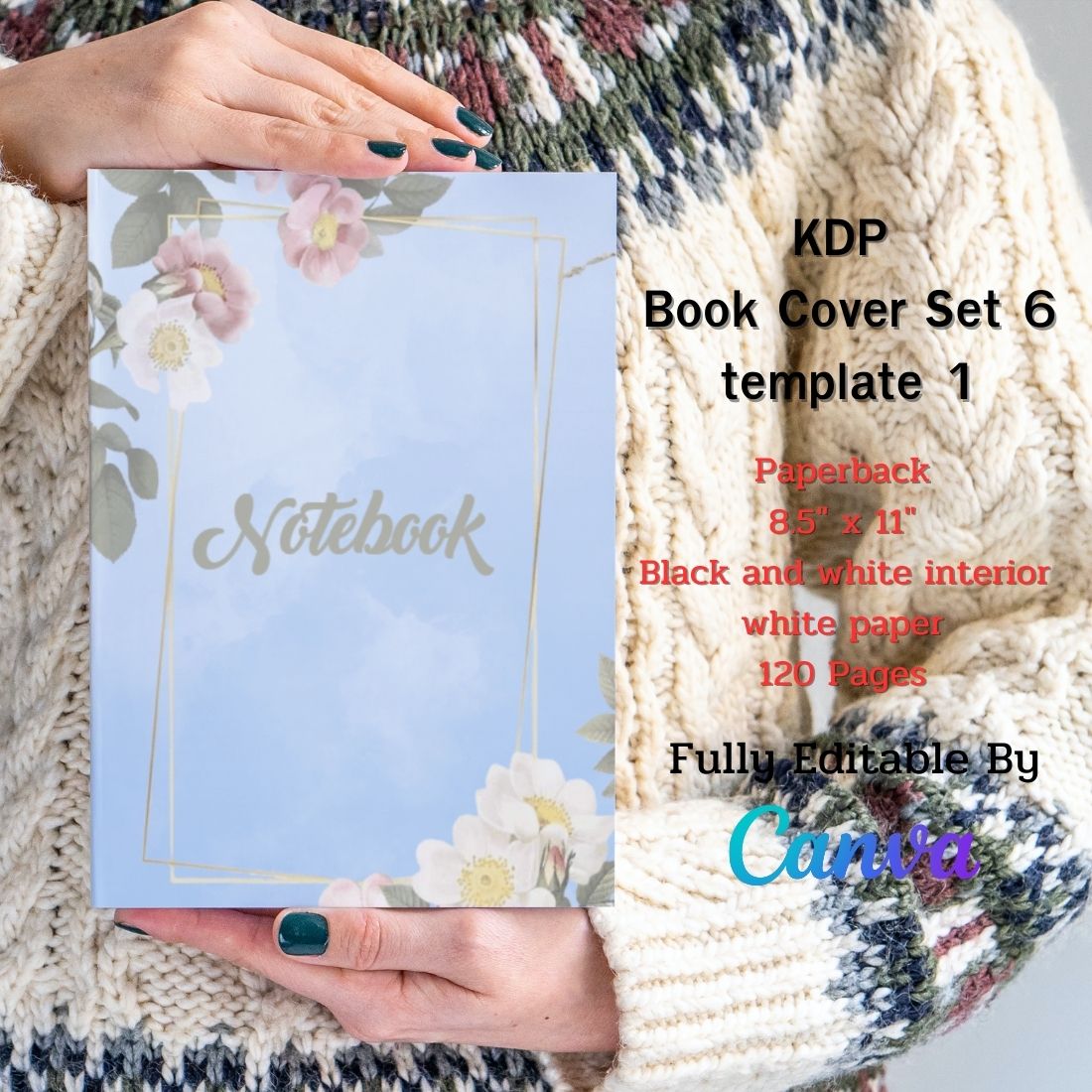 KDP Book Cover Set Canva Template – Paperback preview image.