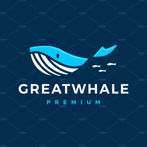 whale logo vector icon illustration cover image.
