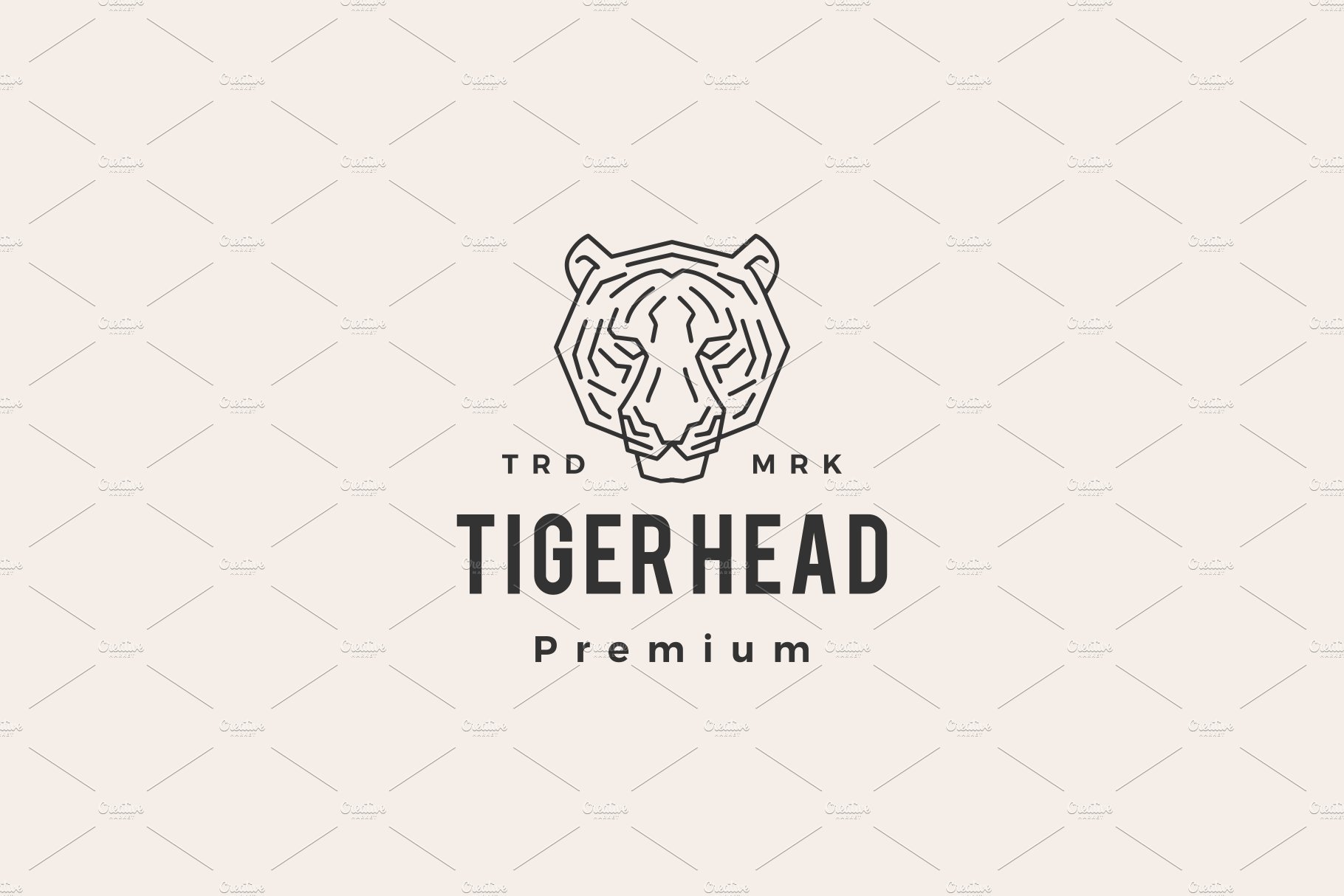 tiger head hipster vintage logo cover image.